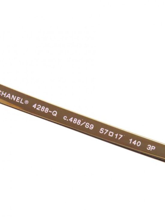 Chanel Denim CC Logo Contrast Sunglasses Gold Blue